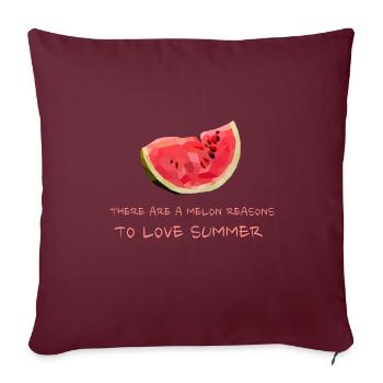 Il y a des raisons pour Melon d'aimer le melon d'été - Housse de coussin décorative 45 x 45 cm - bordeaux - Devant