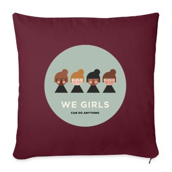 NOUS LES FILLES POUVONS TOUT FAIRE - Housse de coussin décorative 45 x 45 cm - bordeaux - Devant