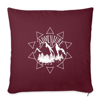 Montagnes d'aventure - Housse de coussin décorative 45 x 45 cm - bordeaux - Devant