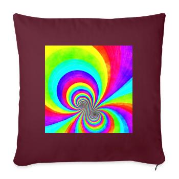 Flower Power Rainbow - Multi Swirl 2A - Sofakissenbezug 45 x 45 cm - Burgunderrot - Vorne