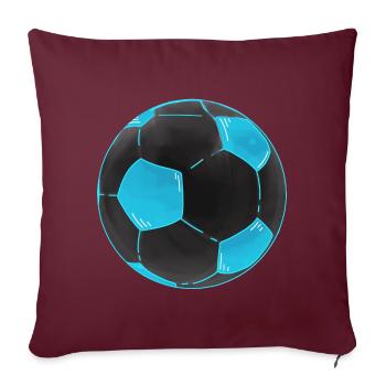 Fußball Schwarz Blau Coole Fußbälle Sticker - Sofakissenbezug 45 x 45 cm - Burgunderrot - Vorne