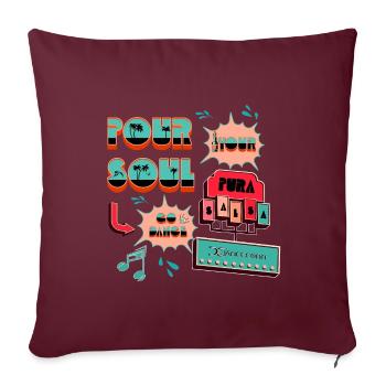 Pour Soul Design, Dance Shirt,Cartoon Style - Sofakissenbezug 45 x 45 cm - Burgunderrot - Vorne