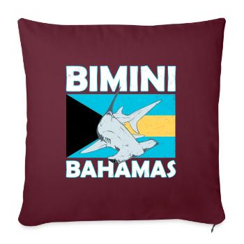 Requin-marteau Bimini Bahamas - Housse de coussin décorative 45 x 45 cm - bordeaux - Devant