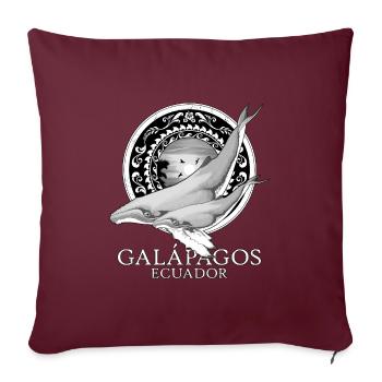 Baleines à bosse Galápagos Équateur - Housse de coussin décorative 45 x 45 cm - bordeaux - Devant