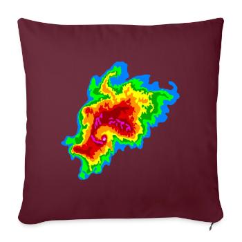 Joplin Superzelle, Tornado, Radar, Sturmjäger - Sofakissenbezug 45 x 45 cm - Burgunderrot - Vorne