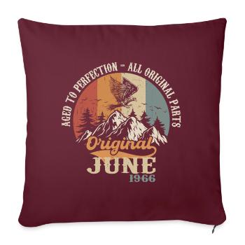 Juin 1966 Original - Vieilli à la perfection 1966 Juin - Housse de coussin décorative 45 x 45 cm - bordeaux - Devant
