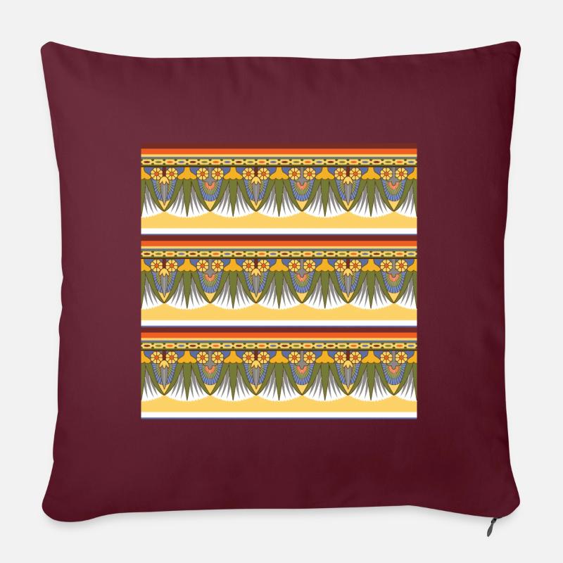ÉGYPTE Modèle VII - Housse de coussin décorative 45 x 45 cm - bordeaux