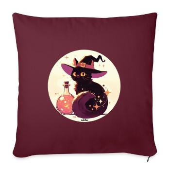 Trank Katze 3 - Sofakissenbezug 45 x 45 cm - Burgunderrot - Vorne