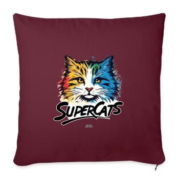 Supercats Logo 1 - Sofakissenbezug 45 x 45 cm - Burgunderrot - Vorne