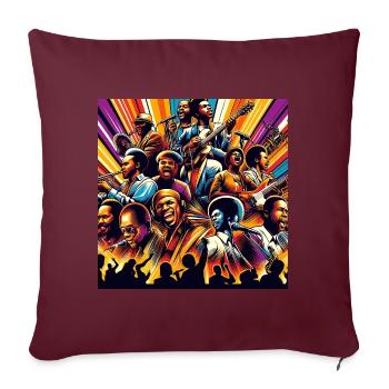 Afro Style Soul, Harmonie Électrique - Housse de coussin décorative 45 x 45 cm - bordeaux - Devant