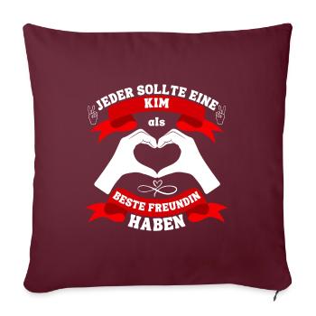 Beste Freundin Kim - Sofakissenbezug 45 x 45 cm - Burgunderrot - Vorne
