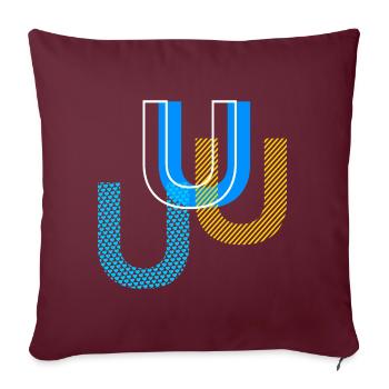 U Buchstabe - Sofakissenbezug 45 x 45 cm - Burgunderrot - Vorne
