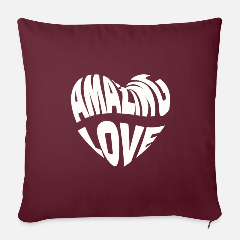 Love is amazing - Sofakissenbezug 45 x 45 cm - Burgunderrot