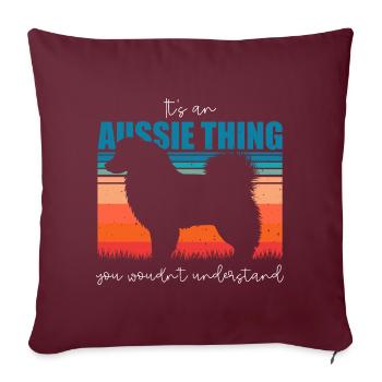 Cadeau de berger australien - Housse de coussin décorative 45 x 45 cm - bordeaux - Devant