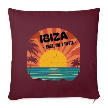 Ibiza amor sol y fiesta - Housse de coussin décorative 45 x 45 cm - bordeaux - Devant
