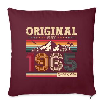 Original Mai 1965 Millésime 1965 Anniversaire 1965 - Housse de coussin décorative 45 x 45 cm - bordeaux - Devant