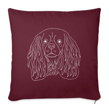 Cavalier King Charles Spaniel - Sofakissenbezug 45 x 45 cm - Burgunderrot - Vorne