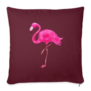 Pink Flamingo bird Flamingos shirt - Sofa pillowcase 17,3'' x 17,3'' (45 x 45 cm) - burgundy - Front