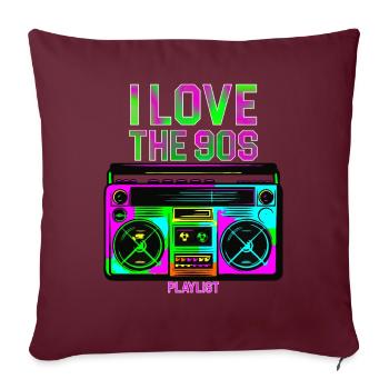 J'AIME 90S - Housse de coussin décorative 45 x 45 cm - bordeaux - Devant