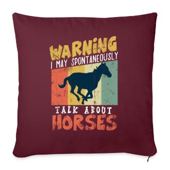 équitation cheval eqeuestrian drôle étalon cheval - Housse de coussin décorative 45 x 45 cm - bordeaux - Devant
