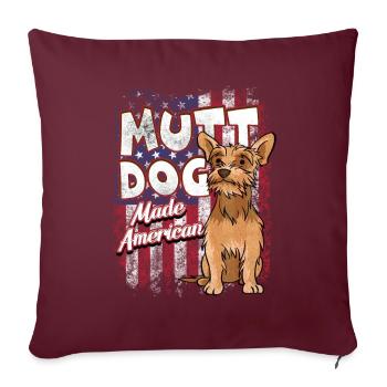MUTT American Made Tea Awesome Mutt Dog - Sofa pillowcase 17,3'' x 17,3'' (45 x 45 cm) - burgundy - Front