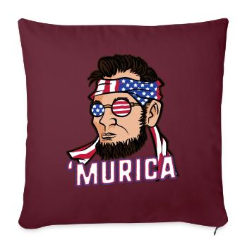 Murica Abe Lincoln's July 4th Flag - Sofa pillowcase 17,3'' x 17,3'' (45 x 45 cm) - burgundy - Front