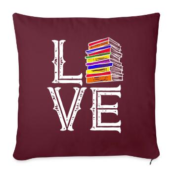 Love Reading Books For Book Lover - Sofakissenbezug 45 x 45 cm - Burgunderrot - Vorne