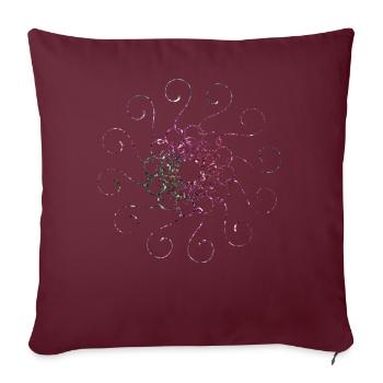 Mandala Paillettes - Housse de coussin décorative 45 x 45 cm - bordeaux - Devant