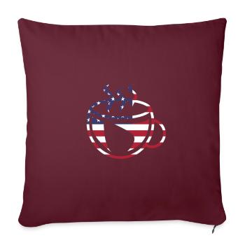 Coffee cup american flag caffeine stars stripes - Sofa pillowcase 17,3'' x 17,3'' (45 x 45 cm) - burgundy - Front