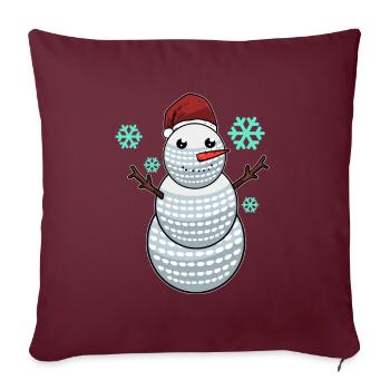 Funny Golf Ball Snowman With Santa Hat Golfer Gift - Sofa pillowcase 17,3'' x 17,3'' (45 x 45 cm) - burgundy - Front