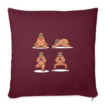 Positions de yoga paresseux poison lente d'amant - Housse de coussin décorative 45 x 45 cm - bordeaux - Devant