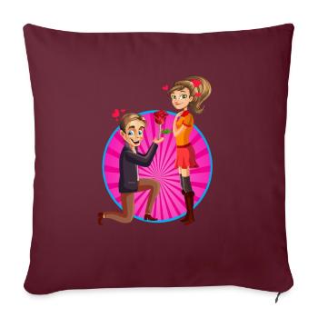amour heureux amour jour de la mère de mère - Housse de coussin décorative 45 x 45 cm - bordeaux - Devant