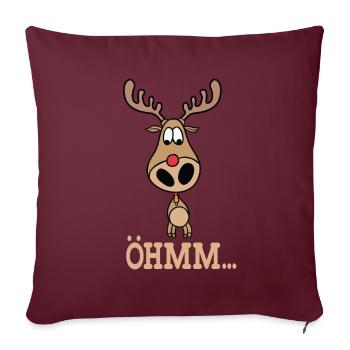 Elch Scandinavie Norvège Suède Finlande - Housse de coussin décorative 45 x 45 cm - bordeaux - Devant