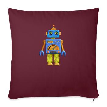 Hey Robot Robot Vintage - Housse de coussin décorative 45 x 45 cm - bordeaux - Devant