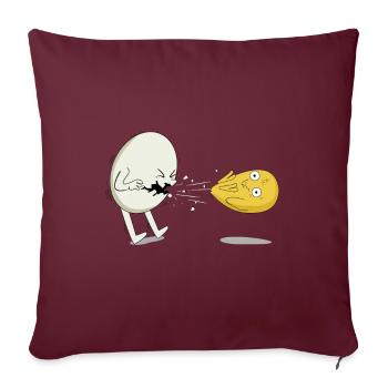 Oeuf Küken Jaune oeuf énuré Rhumes Poulet drôle - Housse de coussin décorative 45 x 45 cm - bordeaux - Devant