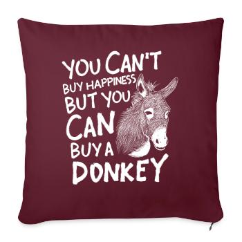 Âne ânes énonciations humour cadeau animal animaux cadeau - Housse de coussin décorative 45 x 45 cm - bordeaux - Devant