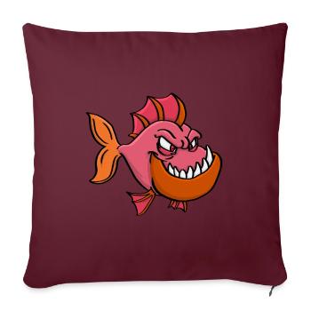 Piranha prédateur - Housse de coussin décorative 45 x 45 cm - bordeaux - Devant