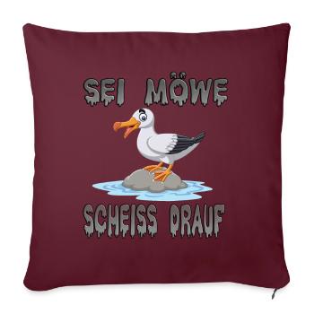 Tu n’es qu’une mouette - Housse de coussin décorative 45 x 45 cm - bordeaux - Devant