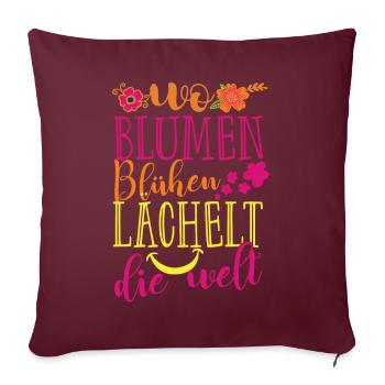 Blumen Blühen Florsit Floristik Floristin Lächeln - Sofakissenbezug 45 x 45 cm - Burgunderrot - Vorne