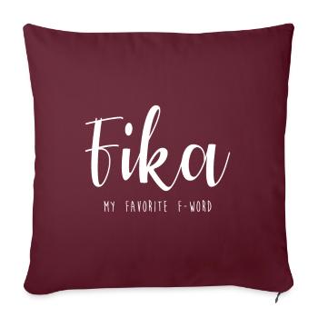 Fika My favorite F-Word - Housse de coussin décorative 45 x 45 cm - bordeaux - Devant