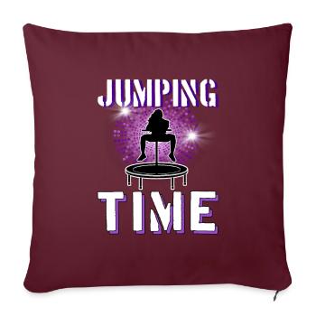 Jumping Time Trampoline Sport Cadeau - Housse de coussin décorative 45 x 45 cm - bordeaux - Devant