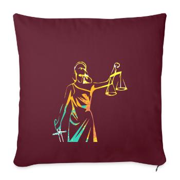 Jura Anwalt Jurist Richter Justitia Geschenk - Sofakissenbezug 45 x 45 cm - Burgunderrot - Vorne