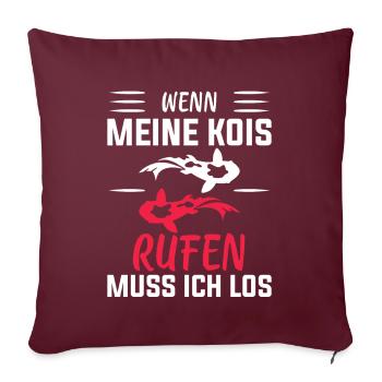 Koi Fisch Kois Geschenk - Sofakissenbezug 45 x 45 cm - Burgunderrot - Vorne