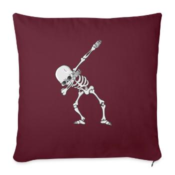 Skelett Dabbing Tanz - Sofakissenbezug 45 x 45 cm - Burgunderrot - Vorne