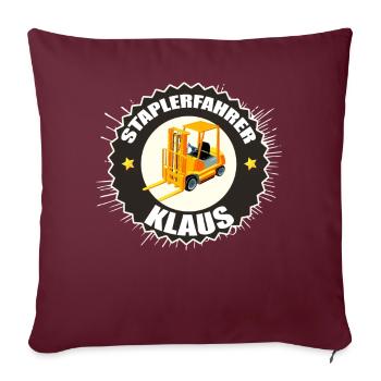 Conducteur de chariot élévateur Klaus travail de chariot élévateur travail - Housse de coussin décorative 45 x 45 cm - bordeaux - Devant