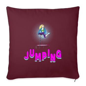 Jumping Trampolin Jumpstyle Hüpfen Sport - Sofakissenbezug 45 x 45 cm - Burgunderrot - Vorne