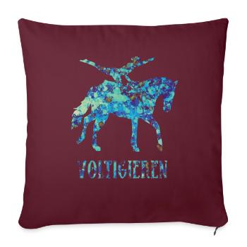 Voltigieren Pferdesport Volti Voltigier Geschenk - Sofakissenbezug 45 x 45 cm - Burgunderrot - Vorne