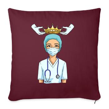 Nurse nurse crown queen nurse - Sofa pillowcase 17,3'' x 17,3'' (45 x 45 cm) - burgundy - Front