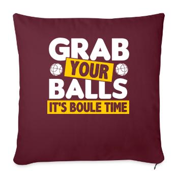 Boule Petanque Boccia Boules - Housse de coussin décorative 45 x 45 cm - bordeaux - Devant