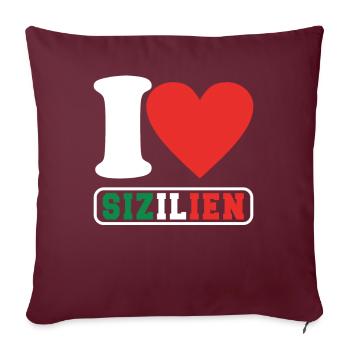Italie Sicile Sicilienne Palerme - Housse de coussin décorative 45 x 45 cm - bordeaux - Devant